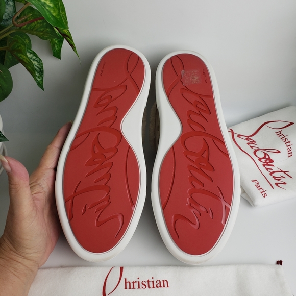 Christian Louboutin Suede Shearling Sneaker Vieirissima Leather NEW 38 / 8 - Picture 9 of 17